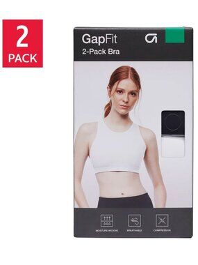 NWT GAP GapFit Women's Sports Bra, 2-pack L